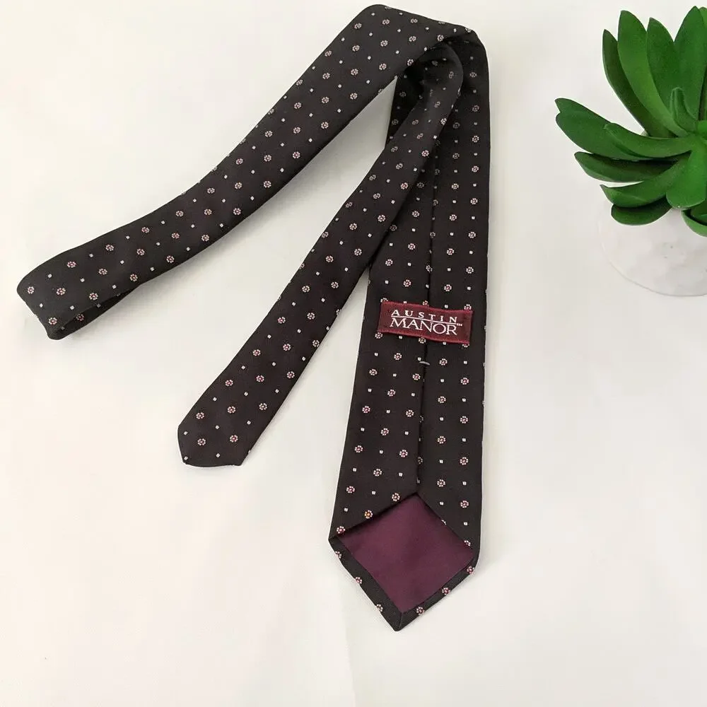 Austin Manor Designer Men's Necktie Printed‎ Vintage Tie Quality Rare EUC